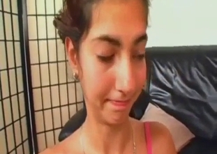 Black-haired sister eats my cock with love